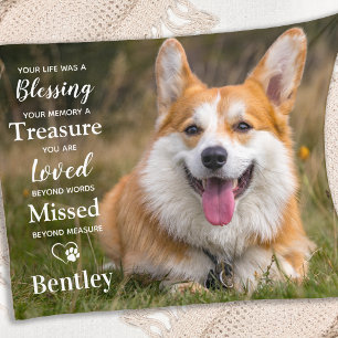 Foto på Pet Memorial Modern Personlig Hund Fleecefilt