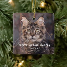 Foto på Pet Memorial Personlig Cat Photo Julgransprydnad Keramik