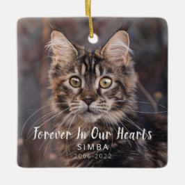 Foto på Pet Memorial Personlig Cat Photo Julgransprydnad Keramik