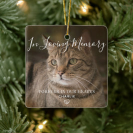 Foto på Pet Memorial Personlig Cat Photo Julgransprydnad Keramik