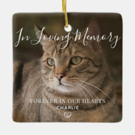 Foto på Pet Memorial Personlig Cat Photo Julgransprydnad Keramik
