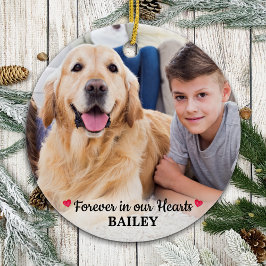 Foto på Pet Memorial Pet Loss Personlig Hund Photo Julgransprydnad Keramik