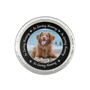 Foto på Pet Memorial Pet Loss Personlig Hund Photo Ring