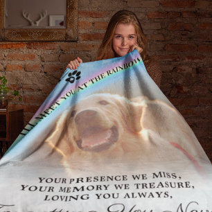 Foto på Pet Memorial Rainbow Bridge Photo Fleecefilt