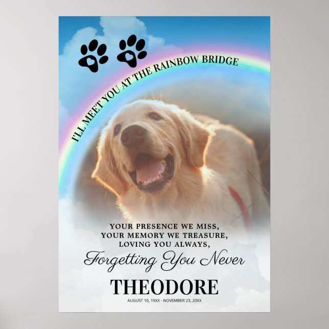 Foto på Pet Memorial Rainbow Bridge Photo Poster (Framsidan)