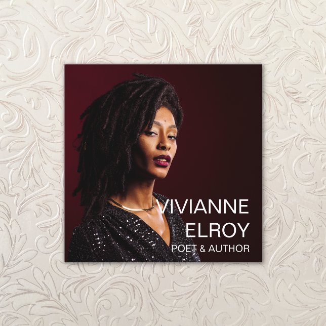 Foto på poet Author Writer Teacher Fyrkantigt Visitkort (Skapare uppladdad)