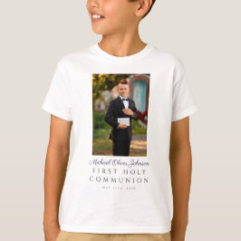 Foto på pojkens första kommunion t shirt