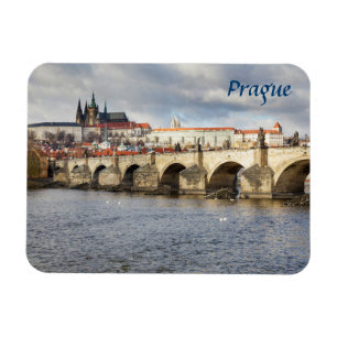 Foto på Prag Castle och Charles Bridge souvenir Magnet