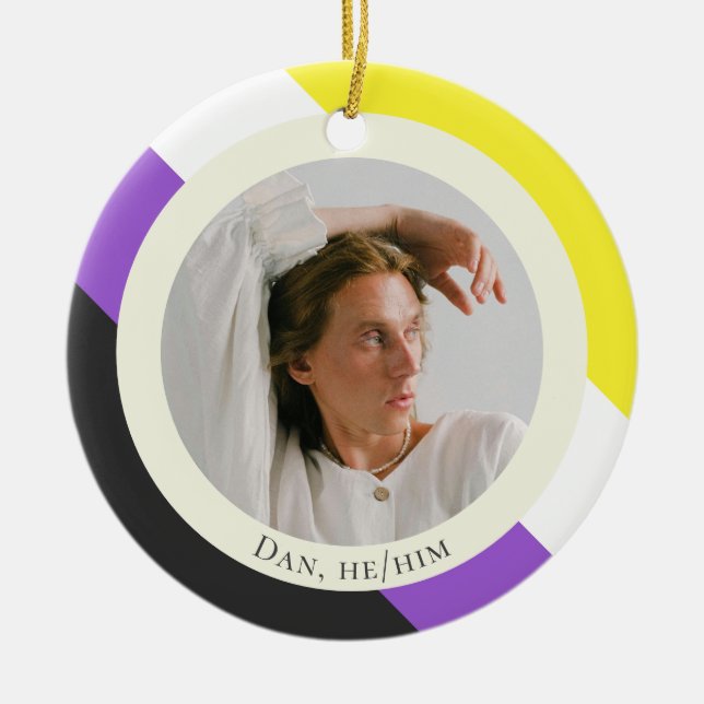 Foto på pridet Ornament för icke-binärt flagga (Framsidan)