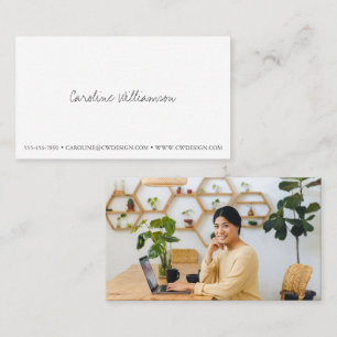 Foto på Professionellen Minimalistisk vit Elegant Visitkort