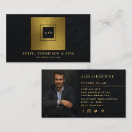 Foto på Professionellen Simple Modern Black Guld S Visitkort