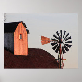 Foto på Red Barn & Kvarn rustic farm Poster