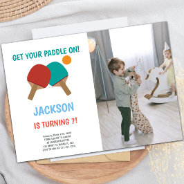 Foto på Red vs Grönt Ping Pong Birthday-inbjudning Inbjudningar