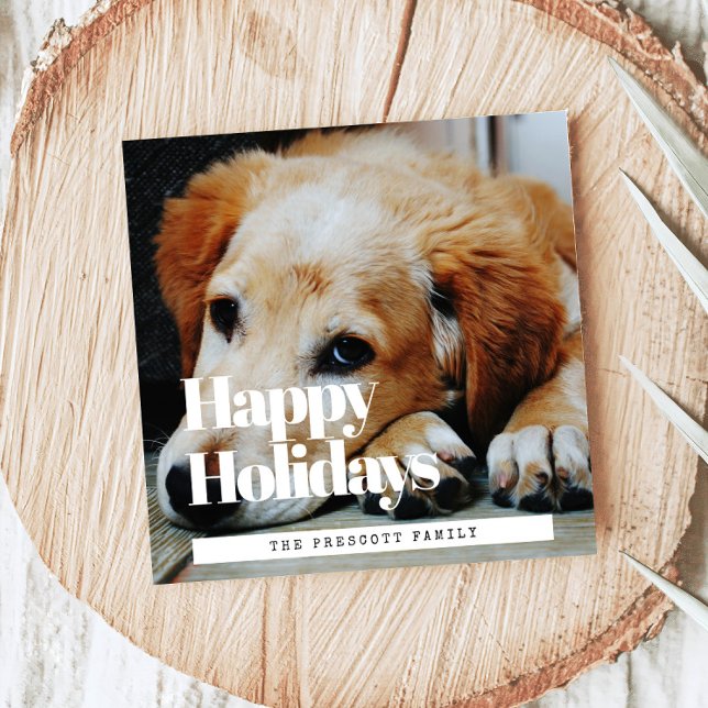 Foto på Retro Glad helg Square-familjen Julkort (Skapare uppladdad)