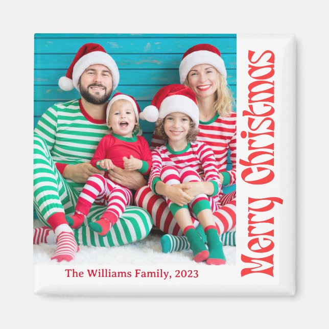 Foto på röd återcirkulation i god jul magnet (Framsidan)