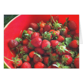 Foto på röd frukt från jordgubbar hälsningskort