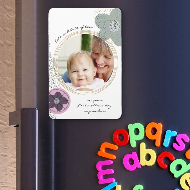 Foto på Rosa av popkonsblommor och platter-Grönt Magnet (Skapare uppladdad)