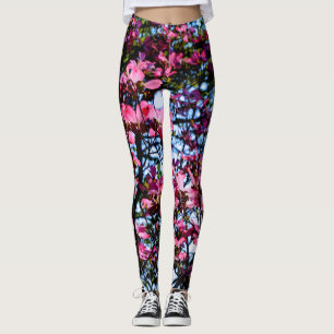 Foto på rosa blommar dogwood träd leggings