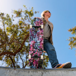 Foto på rosa blommar dogwood träd mini skateboard bräda 18,5 cm