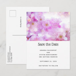 Foto på rosa körsbärsblommor meddelande vykort