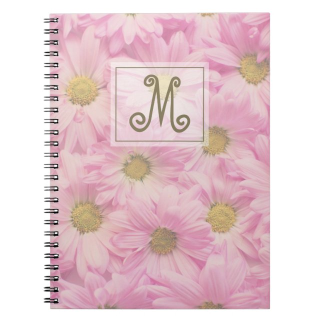 Foto på  Rosa Monogram Daisys Anteckningsbok (Framsidan)