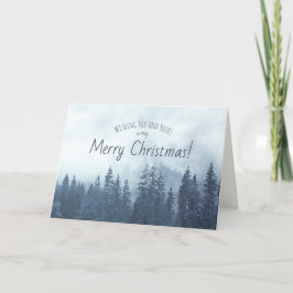 Foto på Rustic Blue Mountain Gräs God jul Helgkort