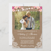 Foto på Rustic Bröllop Burlap Ljus Snöre Blommigt