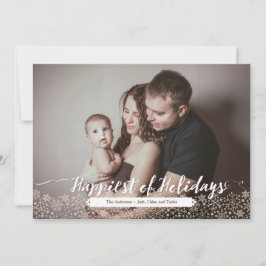 Foto på Rustic Calligraphy & Snowflake Snöre Helgd Julkort