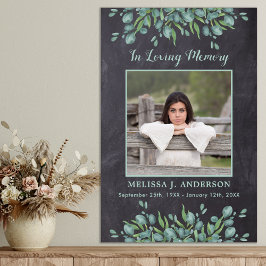 Foto på Rustic Eucalyptus Memorial Loving Memory Poster