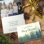 Foto på Rustic Foggy Mountain Gräs God jul Helgkort<br><div class="desc">Det här helgdag har en rustik vattenfärgsscen på en bergssida som är täckt av gräs träd som är täckt av dimma. På kortets framsida står det som att önska dig och din God jul. Inuti finns utrymme för ditt foto, en anteckning från kort och din namnteckning. Perfekt kort för naturens...</div>