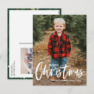 Foto på Rustic Modern Calligraphy God jul Helg Vykort