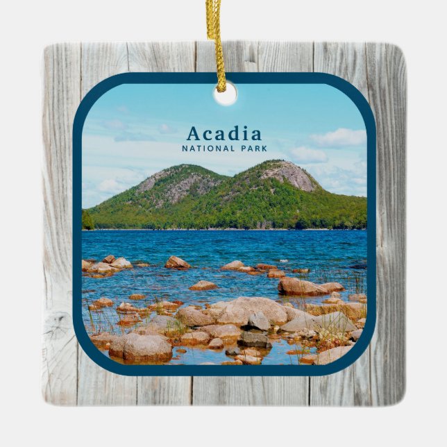 Foto på Rustic National Park Anpassningsbar Photo Julgransprydnad Keramik (Framsida)