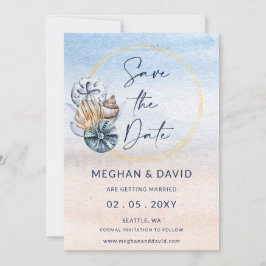 Foto på Rustic Seashells Ocean Sea Summer Beach Spara Datumet