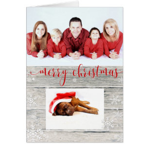 Foto på Rustic Wood God jul - gratulationskort Hälsningskort