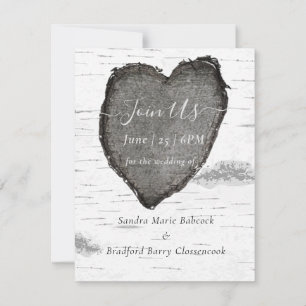 Foto på Rustic Wood Hearts Aspen Tack Kort