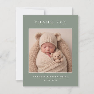 Foto på Sage Grönt Baby Birth Announcement Card Inbjudningar