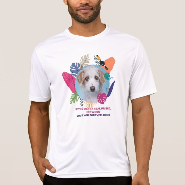 Foto på sällskapsdjur, redigerbar utformning av hu t shirt (Framsida)