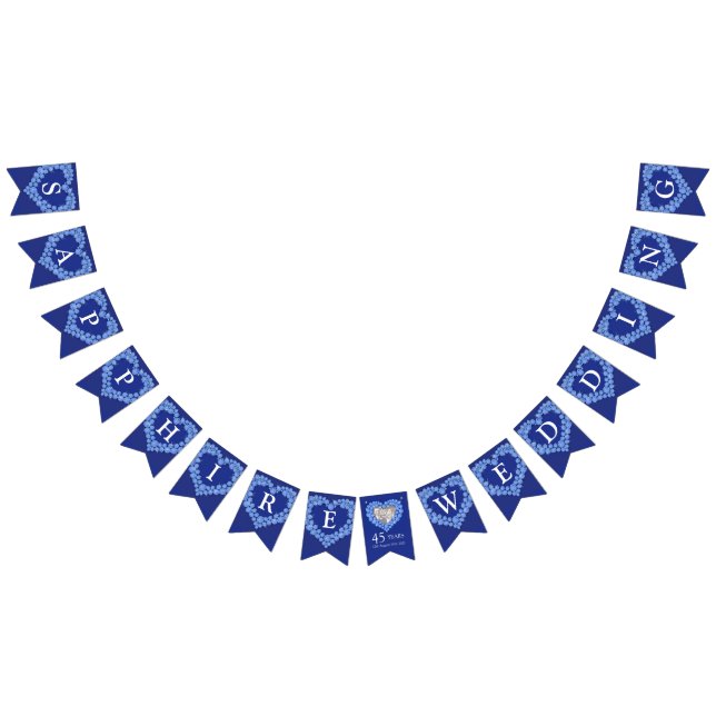 Foto på Sapphire bröllop 45-årsdagen anpassningsba Vimplar (Alla)