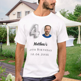 Foto på silver på 40-årsdagen t shirt
