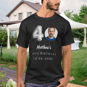 Foto på silver på 40-årsdagen t shirt
