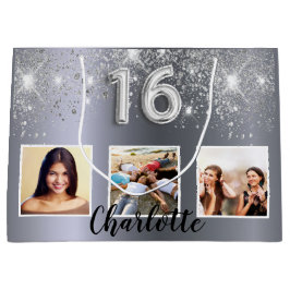 Foto på sötat 16 silver glitter