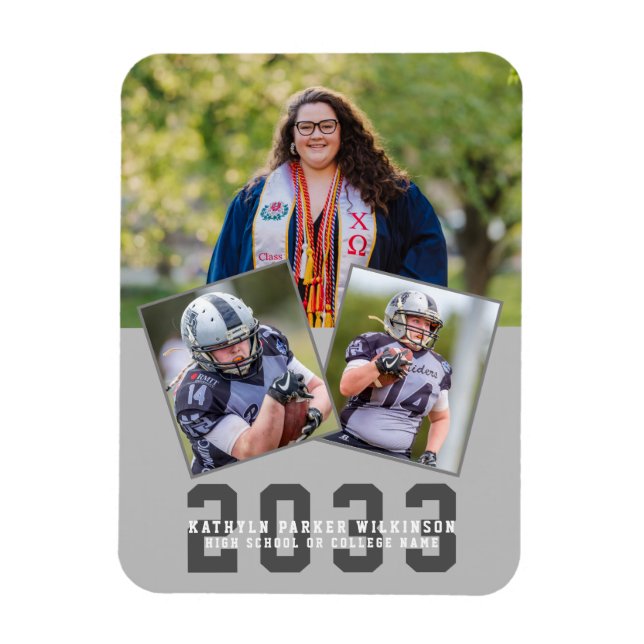 Foto på Sporty Girl Modern Bold Script Studenten 3 Magnet (Vertikal)