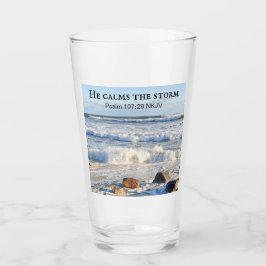 Foto på Stormy Sea Han Lugnar Storm Bible Verse Glaskopp