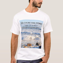 Foto på Stormy Sea Han Lugnar Storm Bible Verse T Shirt