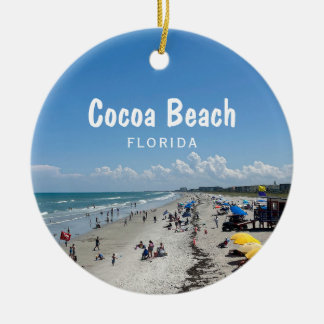 Foto på strandscen i Cocoa Beach, Florida Julgransprydnad Keramik