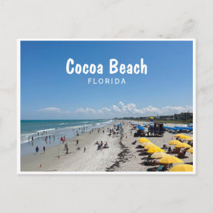 Foto på strandscen i Cocoa Beach, Florida Vykort