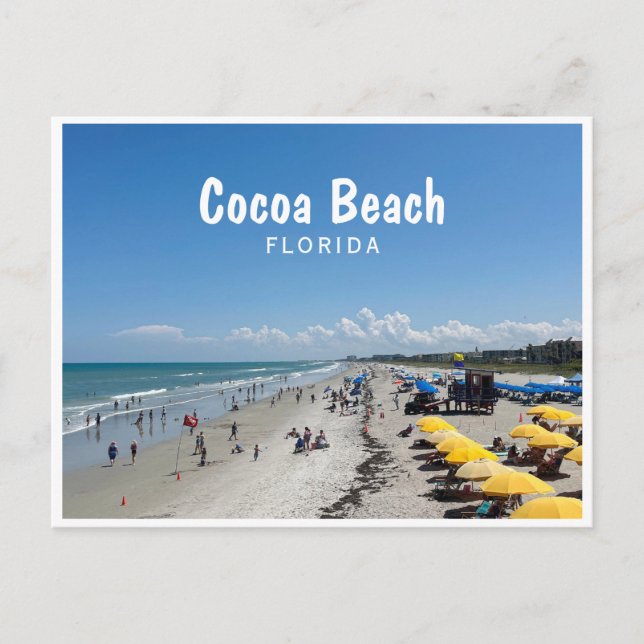 Foto på strandscen i Cocoa Beach, Florida Vykort (Framsida)