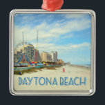 Foto på strandstranden Daytona Beach Florida Julgransprydnad Metall<br><div class="desc">Daytona Beach-foto nära boardpromenaden och bandskalområdet med namn Daytona Beach i ett roligt i grund.</div>