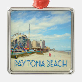 Foto på strandstranden Daytona Beach Florida Julgransprydnad Metall