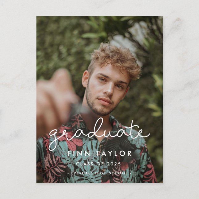 Foto på studentfesten Cute-skript Vykort (Framsida)